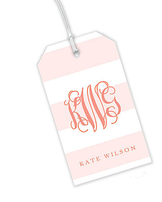 Blush Broad Stripes Vertical Hanging Gift Tags